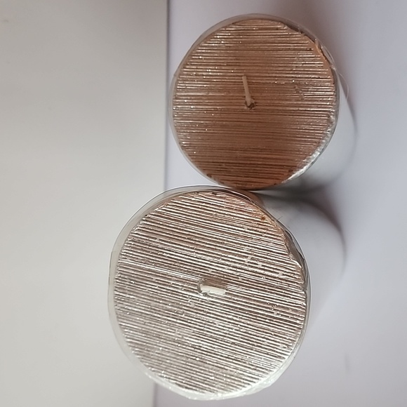 NEW. Set of 2, At Home Decorative Silver Candles. - Picture 3 of 5